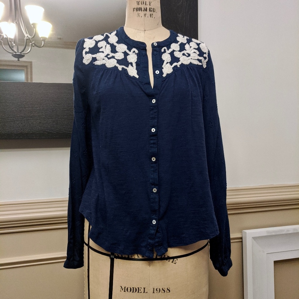 Lucky Brand embroidered blouse